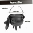 thumbnail image 3 of MOQIN Halloween Cauldron with Lid and Handle 3.94 X 2.95 X 2.95 Inches Cauldron Decorative Candle Incense Burning Witch Cauldron Pot Moon Cauldron Cauldron, 3 of 9