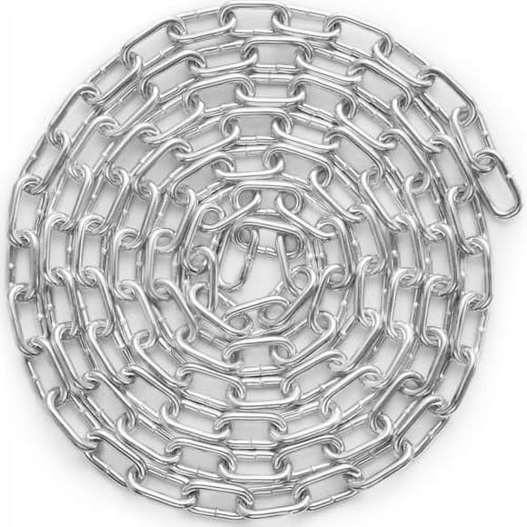 Proof Coil Chain, 3/16" x 10', 1100 lbs Safe Working Load, Zinc Plated Proof Tested Coil Chain with Two Quick Links, Galvanized Carbon Steel Link Chain for Towing, Hanging, Camping, Pet Towing 3/16