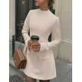 thumbnail image 3 of PRETTYGARDEN Women's Long Sleeve Mini Dress Fall Bodycon Mock Neck Elegant Short Cocktail Holiday Party Dresses, 3 of 10