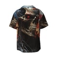 thumbnail image 2 of Fotbe Cyberpunk Skull American Flag print Short Sleeve Button Down Shirts for Men Casual Summer Beach Wrinkle Free Shirt-4X-Large, 2 of 7