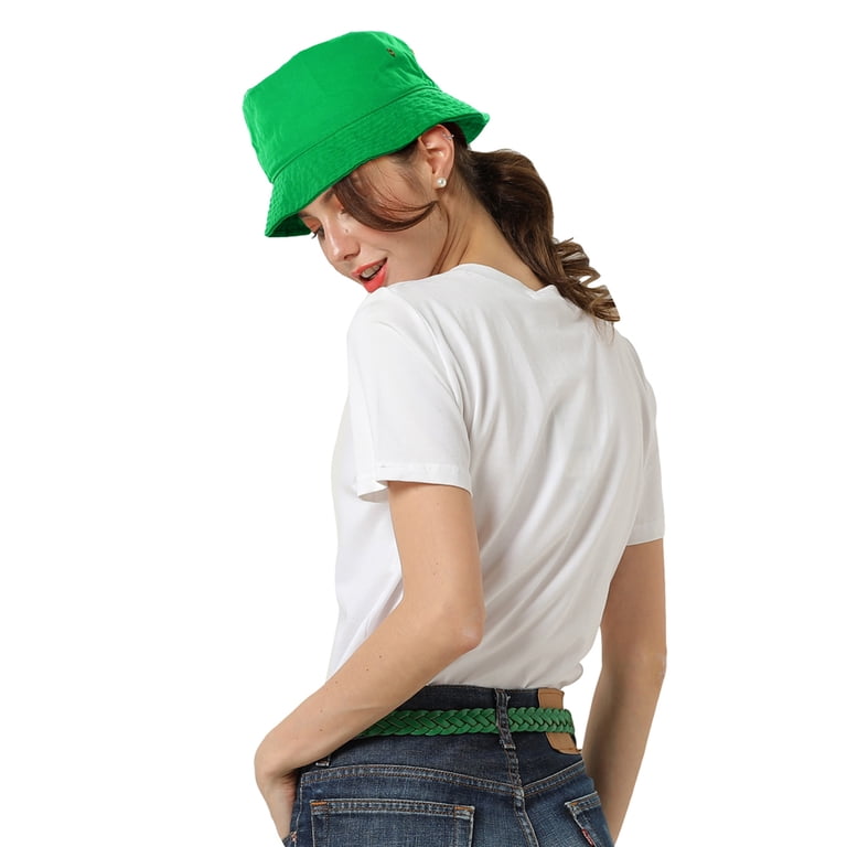 Lack of Color Unisex S/M Bucket Hat Kelly Green Cotton Terrycloth Pocket 56 cm Bucket Hat for Men Women Unisex 100% Cotton Packable  main image 4