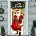 thumbnail image 6 of Christmas Door Cover, Front Door Covers Holiday Wall Decorations, Merry Xmas Backdrop Banner for Outdoor Home Office Classroom Decor, 71x35in, 6 of 6