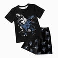 thumbnail image 3 of Kaprioy Toddler Boys Dinosaur Print T-Shirt & Shorts Set, 14-Piece Set Toddler Dinosaur Pjs Summer Kids Clothes, 3 of 4