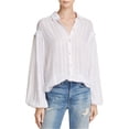 thumbnail image 1 of Free People Headed to the Highlands Blusa con botones para mujer, blanco, mediano Free People Abotonar, 1 of 2