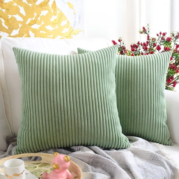 AUQ Soft Corduroy Striped Velvet Rectangle Decorative Throw Pillow Cushion for Couch 30*50cm
