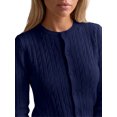 thumbnail image 5 of INSPIRE CHIC Women's Cable Knit Cardigan Crew Neck Long Sleeve Button Up Open Front Large Blue, 5 of 6