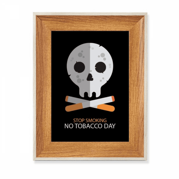 Logo Cartoon l Stop Smoking Desktop Wooden Photo Frame Display Picture Art Painting Multiple Sets