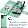 thumbnail image 3 of Galaxy A51 Case, [5G Version] Galaxy A51 Wallet Case,Takfox ID Cash Credit Card Slots Holder Pouch Folio Flip PU Leather Cover Shell Kickstand Detachable Magnetic Hard Case & Lanyard - Mint, 3 of 6