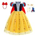 thumbnail image 1 of Vestido de princesa Blancanieves de Disney, diadema, disfraz para niñas y niños con capa, vestido de baile de encaje para Halloween, vestido de fiesta de cumpleaños para niños 150 Gao Jinjia LED, 1 of 2