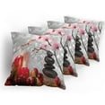 thumbnail image 5 of Ambesonne Christmas Throw Pillow Cover 4 Pack, Winter Orchid Stone, 20", White Black Pink, 5 of 7