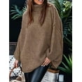 thumbnail image 7 of PRETTYGARDEN Women's Winter Turtleneck Oversized Sweaters Long Sleeve Chunky Knit Slouchy Pullover Sweater Tops, 7 of 7