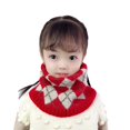 thumbnail image 5 of Bufanda para niños Otoño e invierno Bufanda de punto cálida para bebés Bufanda a cuadros a juego para niños y niñas Manga de lana de moda, 5 of 5