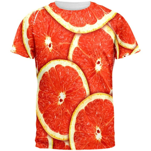 Grapefruit Citrus All Over Adult T-Shirt - Large