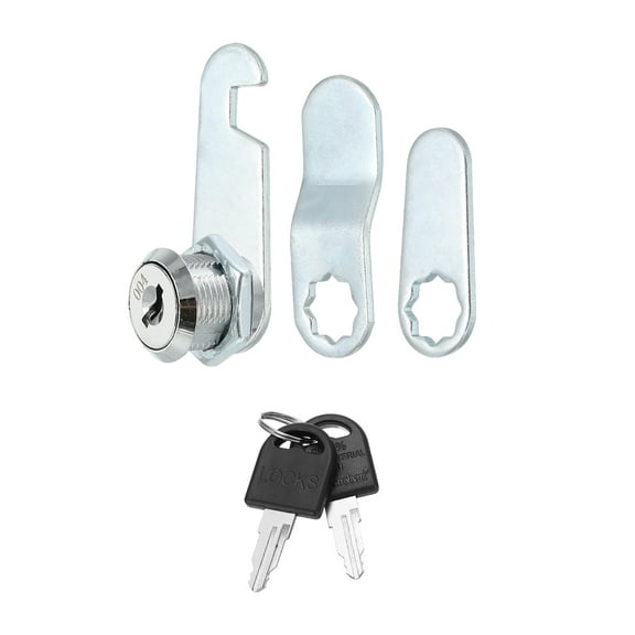Uxcell 5/8" Zinc Alloy Cabinet Cam Locks Keyed Different for File Drawer Mailbox, Silver Tone