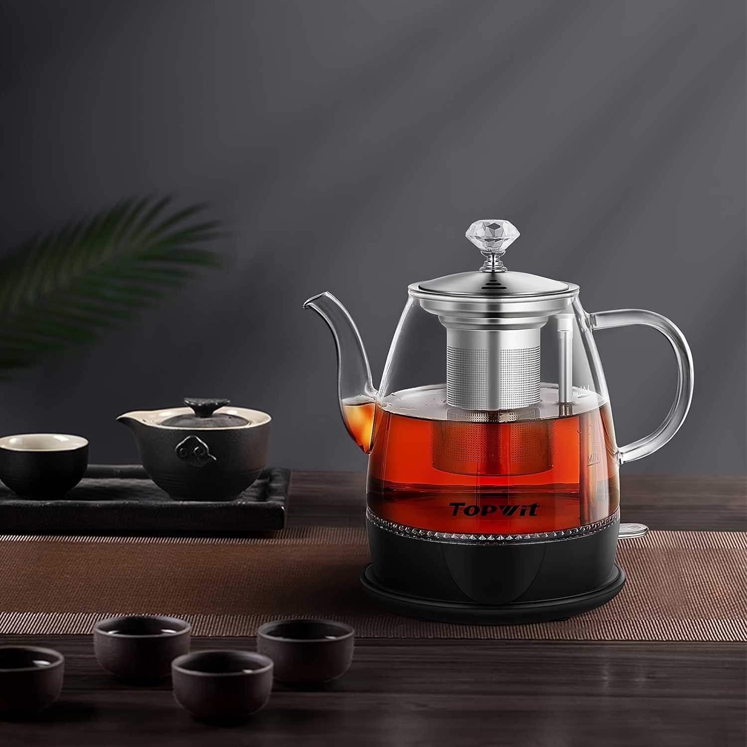 Glass Electric Kettle with Stainless Steel Infuser, 1L BPA-Free, Auto Shut-Off & Boil-Dry Protection, for Tea & Coffee