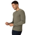 thumbnail image 2 of Hanes Originals Men's Long Sleeve Henley T-Shirt Fatigue Green 2XL, 2 of 5