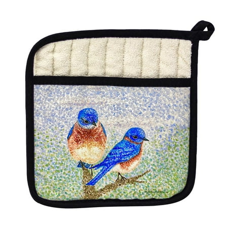 

Betsy Drake PT1345 Two Blue Birds Pot Holder