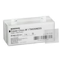 McKesson Square Microscope Cover Glass, #1 Thickness, Clear, 22 x 22 mm, 1 Ct