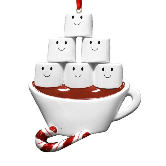 Hot Chocolate Family Of 6 Christmas Resin Ornament