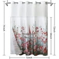 thumbnail image 5 of Afuly No Hook Shower Curtain with Snap in Liner Pink Flower Floral Fabric Spring Bathroom Decor Shower Curtains Sets, 71x74 inch, 5 of 5