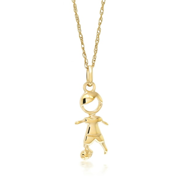 Unisex sterling silver 925 italian franco chain necklace 1.5mm 16 18 20 24 26 30. 10k yellow gold boy and soccer ball pendant with 18 10k yellow gold chain
