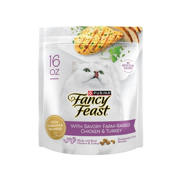 Purina Fancy Feast Dry Cat Food with Savory Farm-Raised Chicken and Turkey
