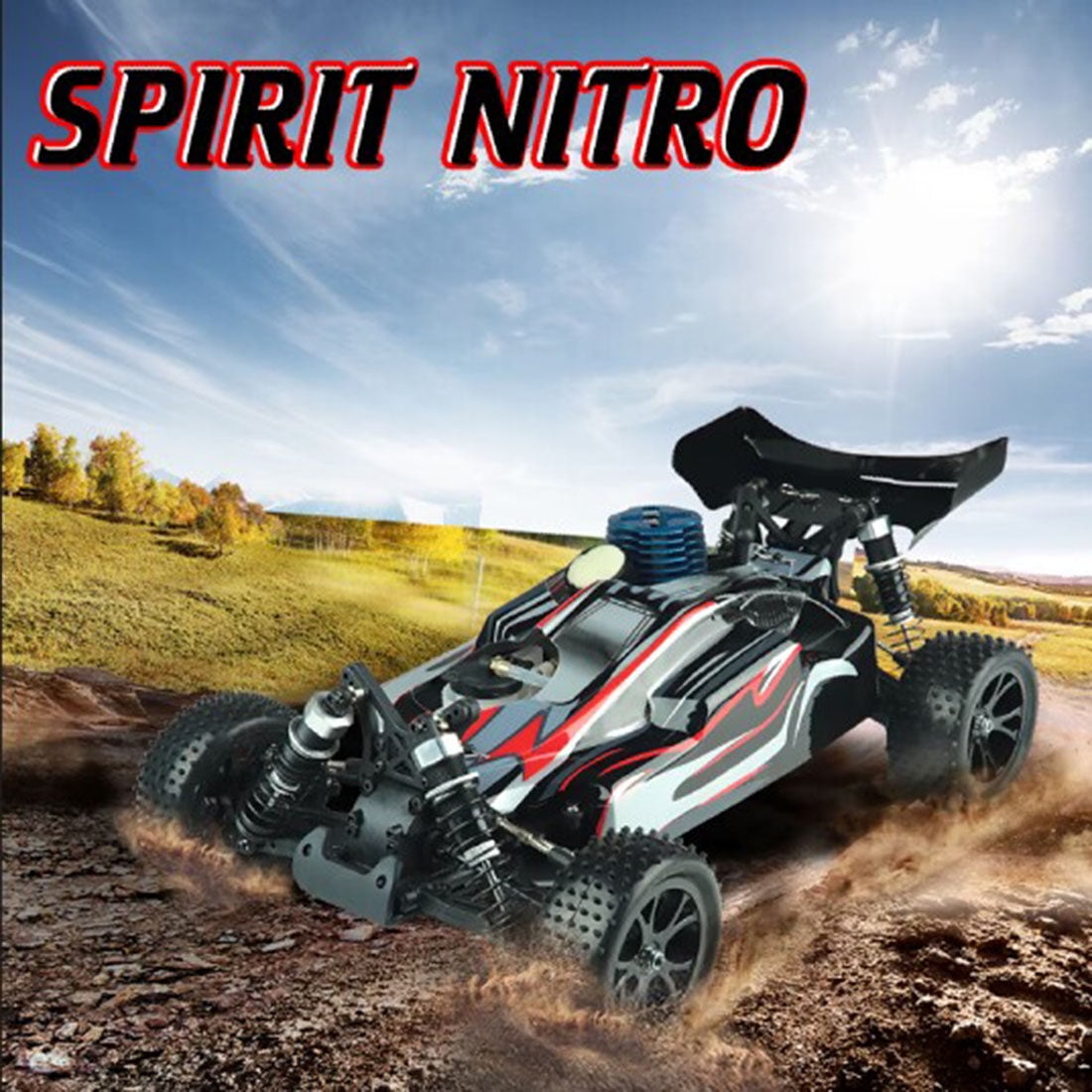 RH1006 1/10 Scale 4WD Nitro-Powered RC Off-Road Truck, 2.4G High-Speed Gas Powered Remote Control Car with FS-FT Controller & Force.18 Methanol Engine, RTR Version for Advanced Hobbyists