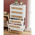 thumbnail image 5 of Crestlive Products Rattan Dresser Storage Tower, Tall Fabric Dresser, Chests of Drawers, Wood Top - Organizer Unit for Bedroom, Hallway, Entryway, Closets (White, 6 Drawers), 5 of 8
