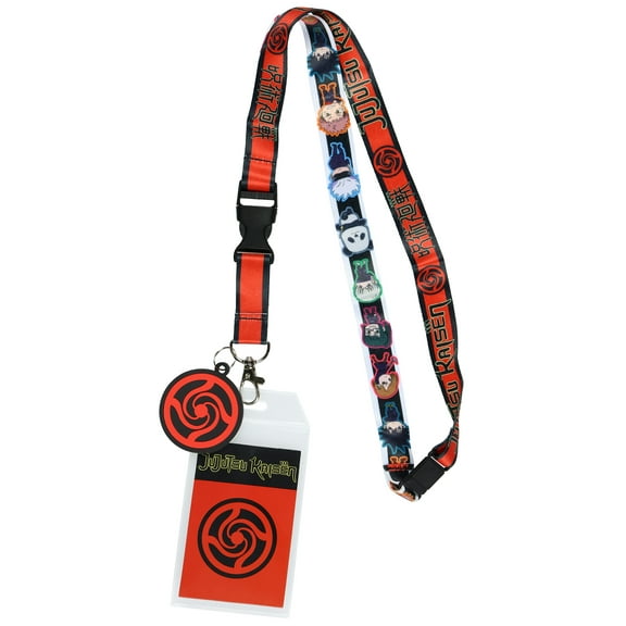 Jujutsu Kaisen Manga Lanyard Chibi Gojo Itadori Breakaway ID Badge Holder with Rubber Charm Anime Merch
