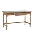 thumbnail image 3 of Laptop Desk with Center Glide Drawer, Writing Desk with Solid Wood Turned Legs, MDF with Solid Wood Veneer Top, Natural, 3 of 7