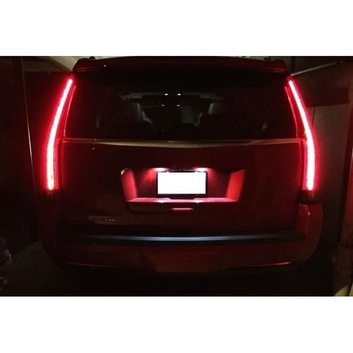 OEM-Fit 3W Full LED License Plate Light Kit For 2015-20 Cadillac Escalade ATS, GMC Yukon, Chevy Tahoe Suburban Equinox, 16-up Malibu, 18-SMD Xenon White LED & Can-bus Error Free