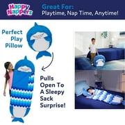 Happy Nappers: Pillow & Sleepy Sack: Medium - Blue Shark - 54 x 20, 2-In-1: Plush Animal Opens Into Sleeping Bag, Soft Play & Nap Character, Kids 3+