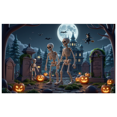 thumbnail image 1 of Spooky Scene Halloween Banner Gothic Theme Pumpkin Lantern Skeleton Design Cemetery Setting for Halloween Party Event Decor, 1 of 5