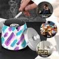thumbnail image 4 of Yayeee Ashtray with Lid for Cigarette Smokeless Stainless Steel Home Ash Holder, Purple Drawing, 4 of 7