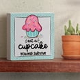 thumbnail image 3 of CounterArt "Eat A Cupcake" Artistic Freestanding Solid Wood Block Sign 3.75” Square, 3 of 5
