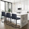 thumbnail image 4 of Sophia & William 24.6" Bar Stools Set of 3 PU Leather Counter Height Bar Stools with Back Modern Counter Height Chair for Kitchen Island, Black, 4 of 14