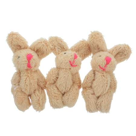 

3pcs Miniature Rabbit Statue Plush Bunny Ornaments Micro Landscaping Ornaments