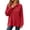 A-Red, variant on Women's Waffle Knit Sweatshirt Oversized Lapel Button Collar Long Sleeve Plaid Loose Casual Everyday Top