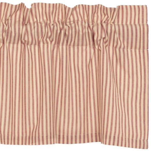Valance Ticking Stripe Crimson Red - Traditional - Valances - by Close