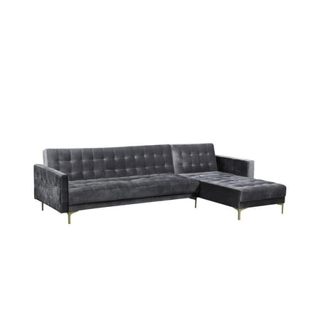 Chic Home Amandal Right Facing Convertible Sectional Sofa Sleeper Chic Home Amandal Right Facing Convertible Sectional Sofa Sleeper Bed L Shape Chaise Tufted Velvet Upholstered