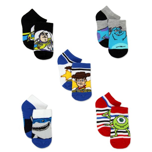 Disney Pixar Characters Toy Story Monsters Inc Finding Nemo 5 pk Socks ...