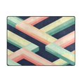 thumbnail image 5 of Yayeee Area Rugs for Living Room 5.2'x4' Non Slip Washable Bedroom Floor Carpet, Green Stripes, 5 of 5