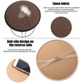 thumbnail image 5 of Round Chair Cushion Non Slip Seat Pad | Elastic Strap Soft Foam Filled | 13x13 in | Indoor Dining Office Barstool Mat | Washable Fabric | Brown Flax | 1 Piece, 5 of 6
