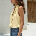 thumbnail image 3 of WCJM Women's V Neck Button Up Sleeveless Halter Top Loose Flowy Cami for Hot Days Tank Tops for Women, 3 of 5