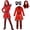 Red, variant on Red Jumpsuit Rise Red Costume Cosplay, Red Bodysuit with Wig and Gloves for Cosplay Party, Halloween Costumes for Anime Birthday Party