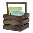 thumbnail image 4 of Square Wooden Crate Swing Handle Basket 9in, 4 of 4