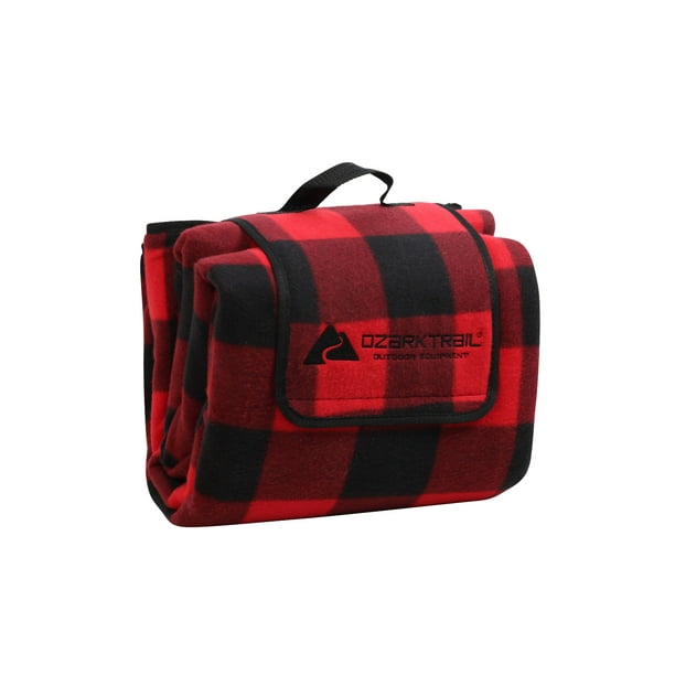 Ozark Trail Oversized Waterproof PlaidPattern Fleece Picnic Blanket
