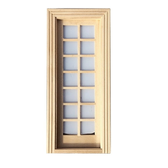 GARVALON 1Pc Decorative Mini Door Beige Wood for Collectors and Home Decor 18.9X7.3X0.9in
