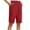 Wine, variant on Cotton Linen Shorts for Women Loose Fit Knee Length Bermuda Shorts Casual Wide Leg Elastic Waist Workout Shorts My Items Cotton Linen Summer Pants