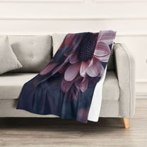 Purple Beautiful Flowers Throw Blanket 60" x 90" Soft and Warm Blankets for Couch Sofa and Bed